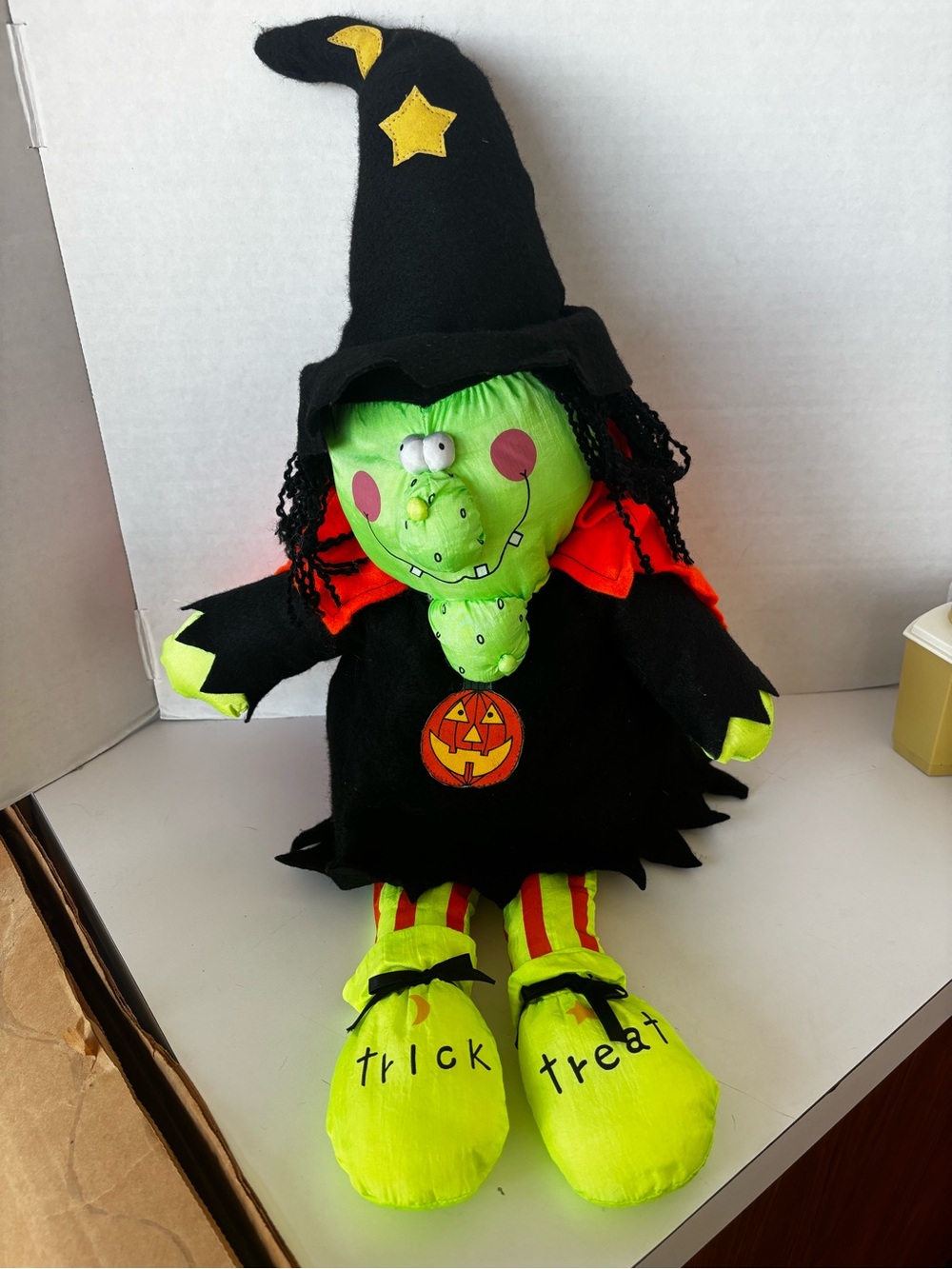 Vintage 90’s Halloween Witch Stuffed Nylon Plush 21” - Picture 1 of 10